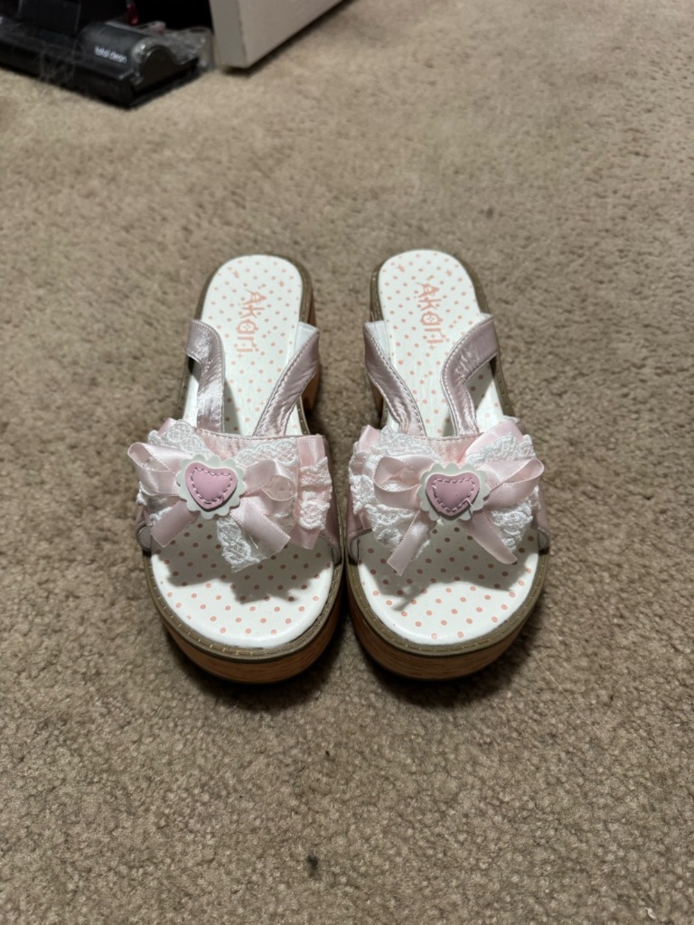 Pink Heart Bow Sandals